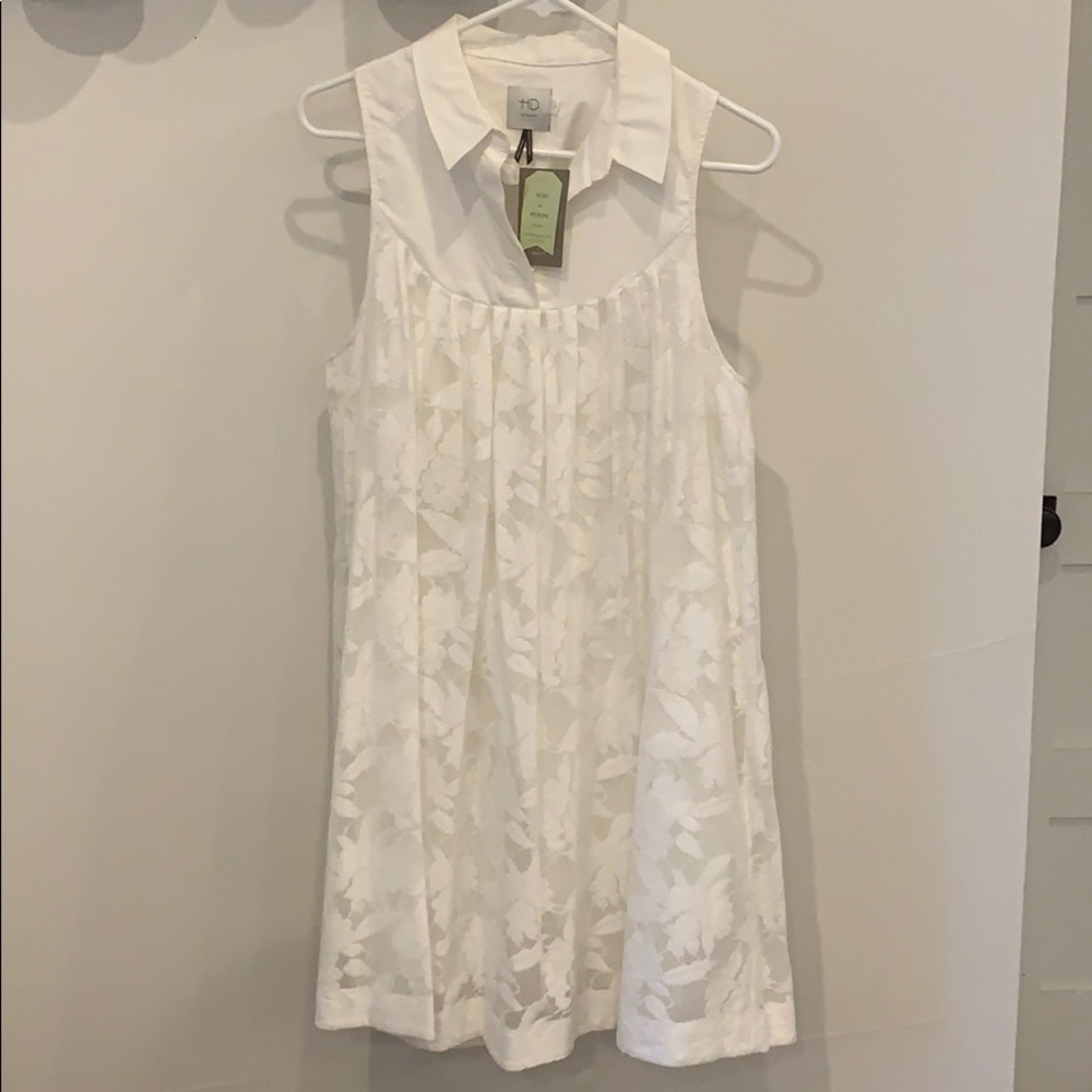 Anthropologie Ivory dress- New with tags Size M